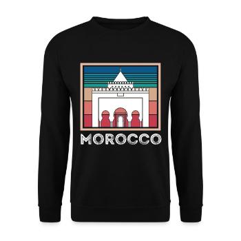 Souvenir Marokko Skyline Afrika Gibraltar Marokkan - Unisex Pullover - Schwarz - Vorne - Alina (178cm) & Michal (187cm)