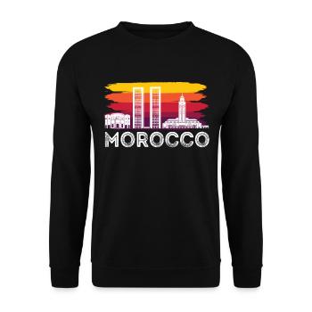 Moroccan Tourist Morocco Skyline Africa Gibralta - Unisex Sweatshirt - black - Front - Alina (178cm) & Michal (187cm)
