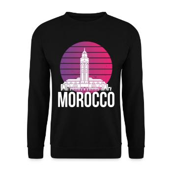 Marokkaner Stadt Marokko Skyline Afrika Gibraltar - Unisex Pullover - Schwarz - Vorne - Alina (178cm) & Michal (187cm)