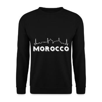 Marokko Heartbeat Marokkaner Afrikanisches Souveni - Unisex Pullover - Schwarz - Vorne - Alina (178cm) & Michal (187cm)