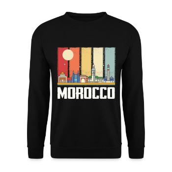 Afrique Maroc Skyline Maroc Soleil africain - Sweat-shirt Unisexe - noir - Devant - Alina (178cm) & Michal (187cm)