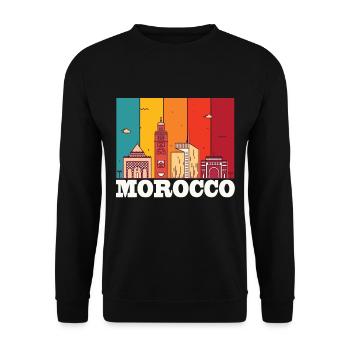 Maroc Skyline Afrique Souvenir Marocain Gibralt - Sweat-shirt Unisexe - noir - Devant - Alina (178cm) & Michal (187cm)