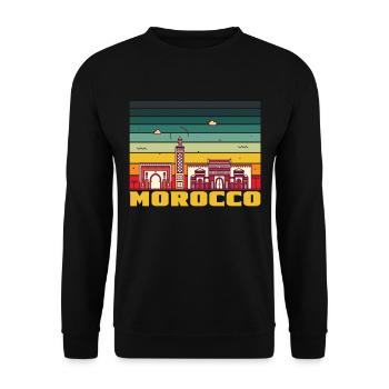 Afrique Maroc Skyline Souvenir Africain Maroc - Sweat-shirt Unisexe - noir - Devant - Alina (178cm) & Michal (187cm)