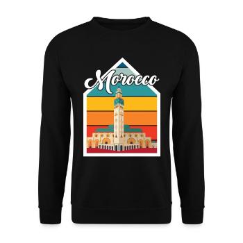 Afrique Souvenir Maroc Skyline Marok africain - Sweat-shirt Unisexe - noir - Devant - Alina (178cm) & Michal (187cm)