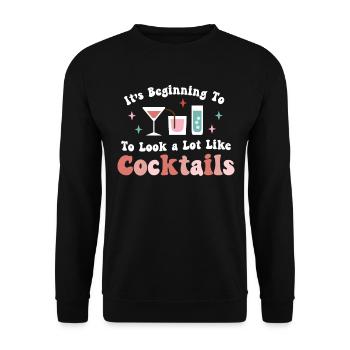 Beginnen, wie Cocktails Weihnachten auszusehen - Unisex Pullover - Schwarz - Vorne - Alina (178cm) & Michal (187cm)