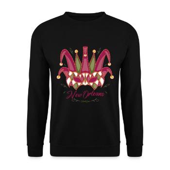 Carnaval Nouvelle-Orléans Souvenir Bourbon Street Louis - Sweat-shirt Unisexe - noir - Devant - Alina (178cm) & Michal (187cm)