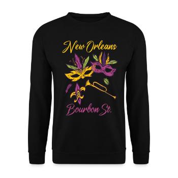 Français Bourbon souvenir du carnaval de la Nouvelle-Orléans - Sweat-shirt Unisexe - noir - Devant - Alina (178cm) & Michal (187cm)