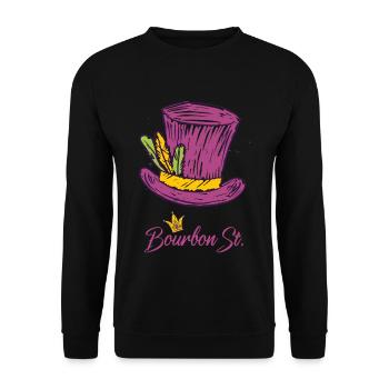 Bourbon Street Mardi Gras New Orleans French Quart - Unisex Sweatshirt - black - Front - Alina (178cm) & Michal (187cm)