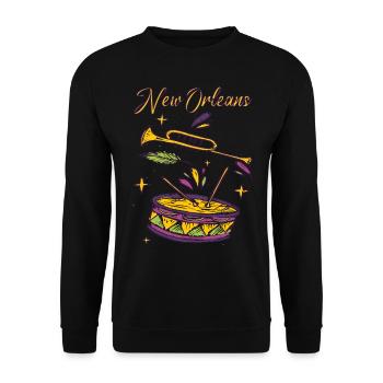 New Orleans Bourbon Street Mardi Gras French Quart - Unisex Sweatshirt - black - Front - Alina (178cm) & Michal (187cm)