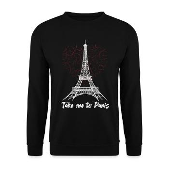 Eiffelturm Bring mich nach Paris Love France Souve - Unisex Pullover - Schwarz - Vorne - Alina (178cm) & Michal (187cm)