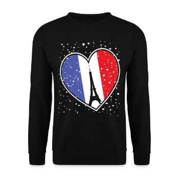Schnee Paris Winter Eiffelturm Frankreich Schneefl - Unisex Pullover - Schwarz - Vorne - Alina (178cm) & Michal (187cm)