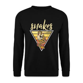 Snake Skull Retro Snakes Venomous Snakes - Unisex Sweatshirt - black - Front - Alina (178cm) & Michal (187cm)