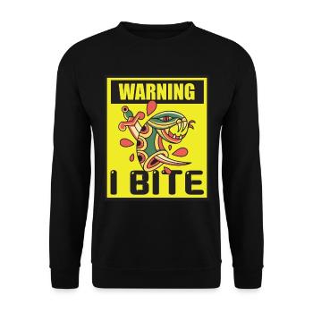 Morsures Serpent Rétro Serpents Serpents venimeux - Sweat-shirt Unisexe - noir - Devant - Alina (178cm) & Michal (187cm)