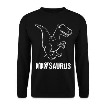 Mon Papa Dinosaure daddysaurus Cadeau Homme - Sweat-shirt Unisexe - noir - Devant - Alina (178cm) & Michal (187cm)