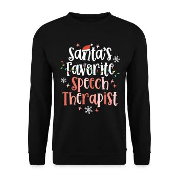 Cute Christmas Speech Therapist Language Therapy - Unisex Sweatshirt - black - Front - Alina (178cm) & Michal (187cm)