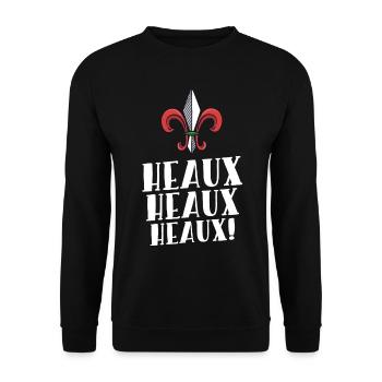Heaux Heaux Heaux Cajun Christmas Louisiana Xmas - Unisex Sweatshirt - black - Front - Alina (178cm) & Michal (187cm)