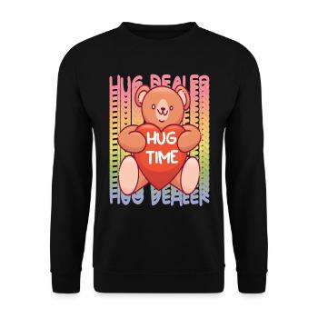 Teddy Hug Dealer Arc-en-ciel Mignon Teddy Bear Hug Time - Sweat-shirt Unisexe - noir - Devant - Alina (178cm) & Michal (187cm)