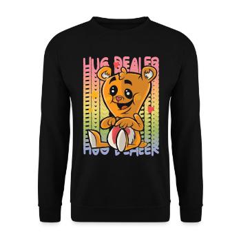 Love Teddy Rainbow Hug Dealer Cute Teddy Bear Hug - Sweat-shirt Unisexe - noir - Devant - Alina (178cm) & Michal (187cm)