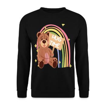 Hug Time Cute Teddy Hug Dealer Rainbow Teddy Bear - Sweat-shirt Unisexe - noir - Devant - Alina (178cm) & Michal (187cm)