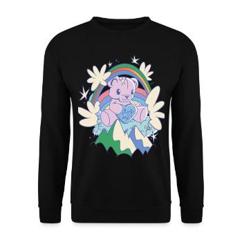 Rainbow Hug Me Cute Teddy Hug Time Teddy Bear - Sweat-shirt Unisexe - noir - Devant - Alina (178cm) & Michal (187cm)