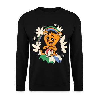 Rainbow a adoré Teddy Hug Time Cute Teddy Bear - Sweat-shirt Unisexe - noir - Devant - Alina (178cm) & Michal (187cm)