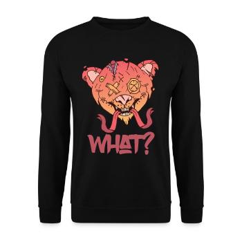 Teddy funny what creepy horror murderous teddy - Unisex Sweatshirt - black - Front - Alina (178cm) & Michal (187cm)