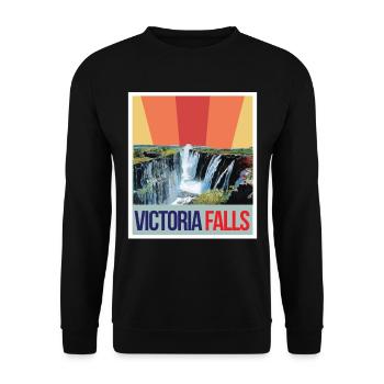 Wasserfall-Souvenir Afrika Victoria Falls Simbabwe - Unisex Pullover - Schwarz - Vorne - Alina (178cm) & Michal (187cm)