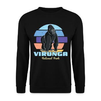Virunga National Park-Gorilla-Africa-Congo-Souvenir - Unisex Sweatshirt - black - Front - Alina (178cm) & Michal (187cm)
