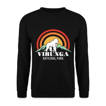 Virunga National Park-Souvenir-Gorilla-Africa-Congo - Unisex Sweatshirt - black - Front - Alina (178cm) & Michal (187cm)