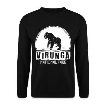 Gorilla Afrika Virunga Nationalpark Kongo Safari S - Unisex Pullover - Schwarz - Vorne - Alina (178cm) & Michal (187cm)