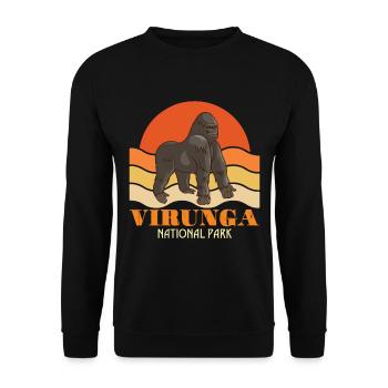 Virunga-National Park-Congo-Gorilla-Safari-Africa-S - Unisex Sweatshirt - black - Front - Alina (178cm) & Michal (187cm)