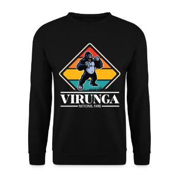 Gorilla-Virunga-National Park-Souvenir-Africa-Congo - Unisex Sweatshirt - black - Front - Alina (178cm) & Michal (187cm)