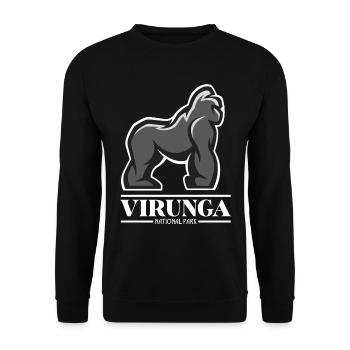 Gorilla Virunga Nationalpark Afrika Kongo Safari S - Unisex Pullover - Schwarz - Vorne - Alina (178cm) & Michal (187cm)