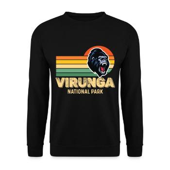 Virunga Nationalpark Safari Gorilla Afrika Kongo S - Unisex Pullover - Schwarz - Vorne - Alina (178cm) & Michal (187cm)