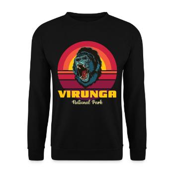 Virunga Park in Congo Gorilla Safari Souvenir Afri - Unisex Sweatshirt - black - Front - Alina (178cm) & Michal (187cm)