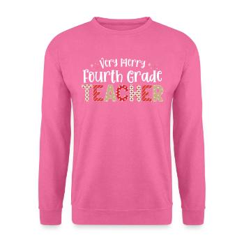 Très joyeux enseignant de 4e année Quatrième Noël - Sweat-shirt Unisexe - rose - Devant