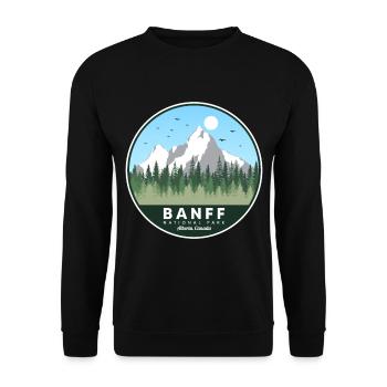 Banff Alberta National Park Canada Souvenir Hiking - Unisex Sweatshirt - black - Front - Alina (178cm) & Michal (187cm)
