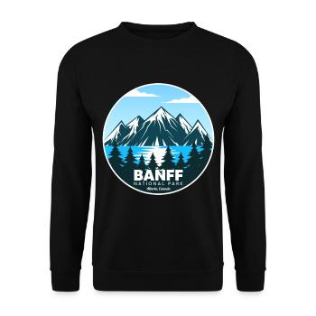 Banff National Park Alberta Lake Canada Souvenir - Unisex Sweatshirt - black - Front - Alina (178cm) & Michal (187cm)