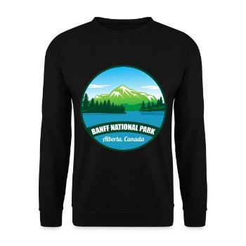 Alberta National Park Banff Canada Souvenir Hiking - Unisex Sweatshirt - black - Front - Alina (178cm) & Michal (187cm)
