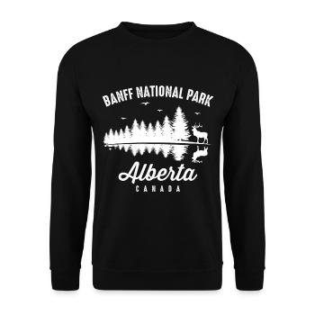 Banff Canada National Park Alberta Souvenir Hiking - Unisex Sweatshirt - black - Front - Alina (178cm) & Michal (187cm)