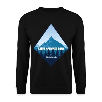 Canada National Park Alberta Banff Souvenir Hiking - Unisex Sweatshirt - black - Front - Alina (178cm) & Michal (187cm)