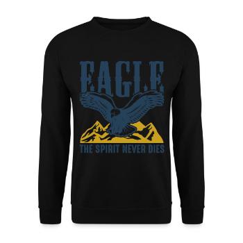 Eagle Nature Fauconnerie de montagne Oiseaux de proie Faucon autour des palombes - Sweat-shirt Unisexe - noir - Devant - Alina (178cm) & Michal (187cm)