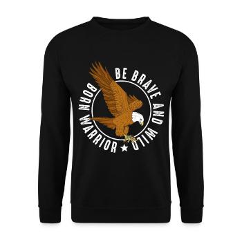 Fauconnerie aigle Hawk Goshawk Amateur d’oiseaux - Sweat-shirt Unisexe - noir - Devant - Alina (178cm) & Michal (187cm)