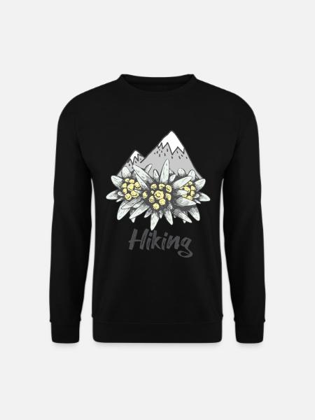 Wandern Alpen Souvenir Edelweiss Schweiz Berge Nat - Unisex Pullover - Schwarz