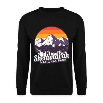 Shenandoah National Park Souvenir Virginia Mountain Wall - Unisex Sweatshirt - black - Front - Alina (178cm) & Michal (187cm)