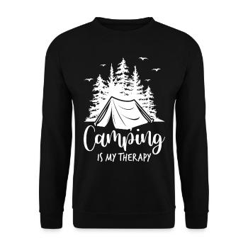 Camping Therapie Shenandoah National Park Souvenir - Unisex Pullover - Schwarz - Vorne - Alina (178cm) & Michal (187cm)