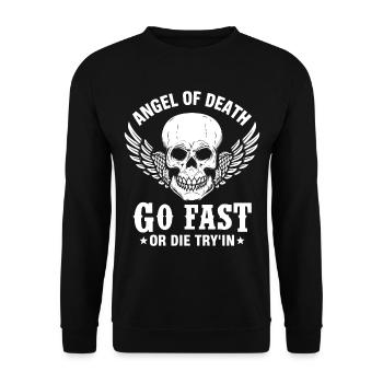 Skull Angel Death Nightmare Fear Skeleton Costume - Unisex Sweatshirt - black - Front - Alina (178cm) & Michal (187cm)
