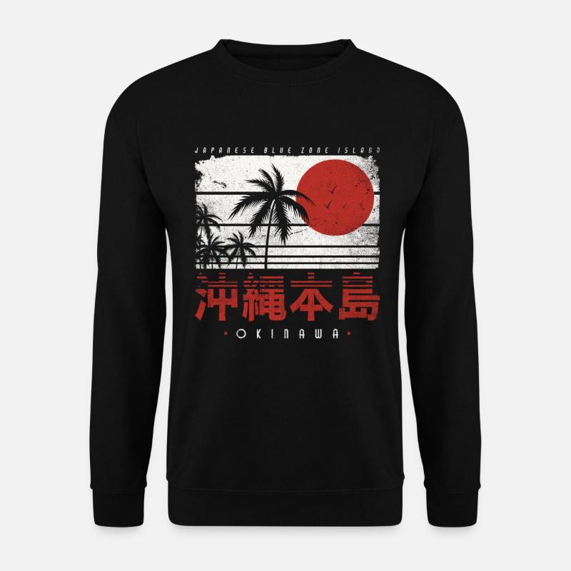 OKINAWA NIHON JAPANISCHE FLAGGE RETRO JAPAN - Unisex Pullover - Schwarz