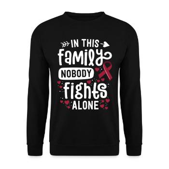 In This Family Nobody Fights Alone Hemangioma - Unisex Sweatshirt - black - Front - Alina (178cm) & Michal (187cm)
