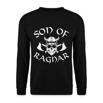 Wikinger Ragnar Odin Walhalla-Krieger Mythologie - Unisex Pullover - Schwarz - Vorne - Alina (178cm) & Michal (187cm)